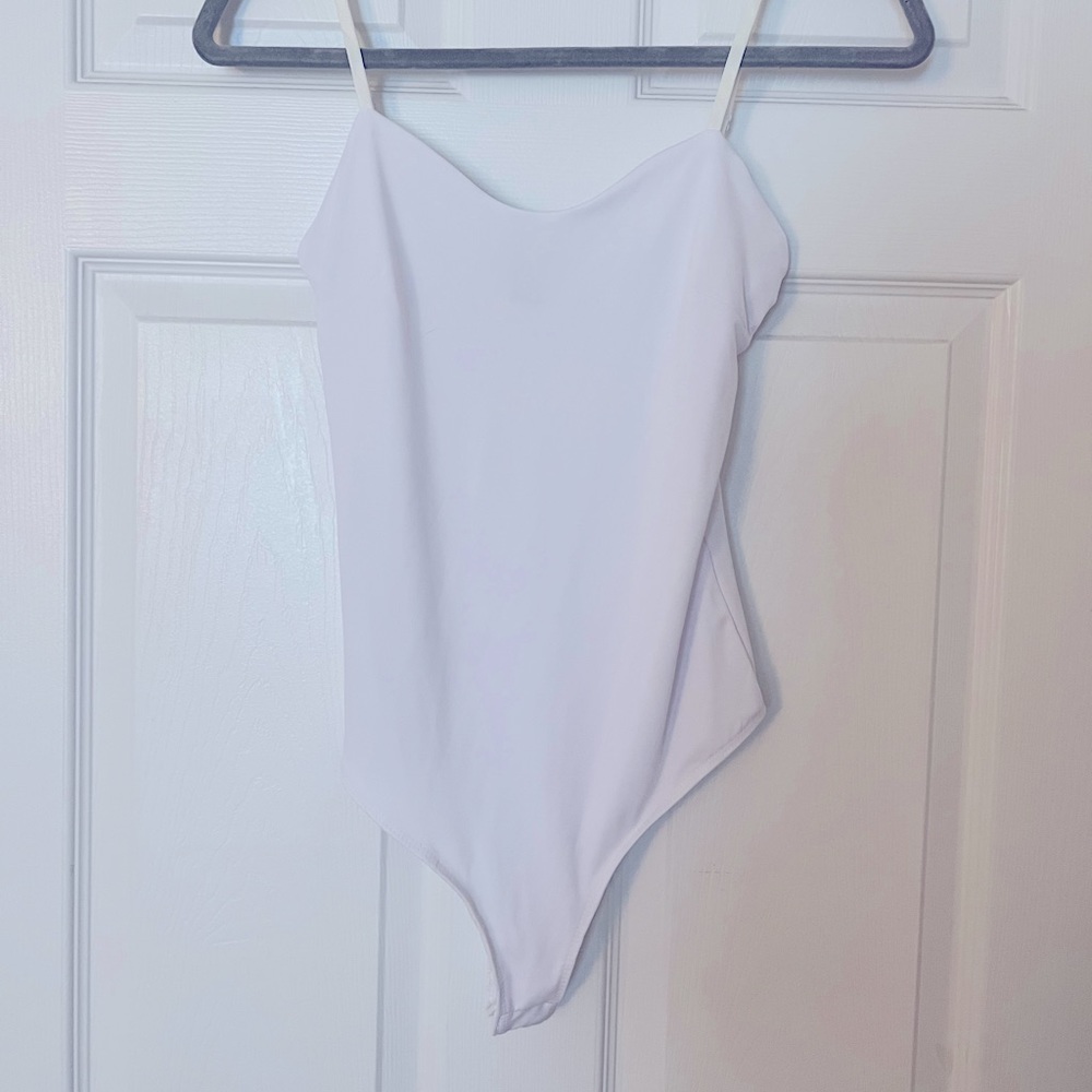 White thong bodysuit